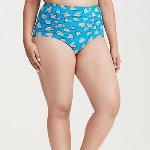 Torrid High Waist swim bottoms 3 heart polka dot